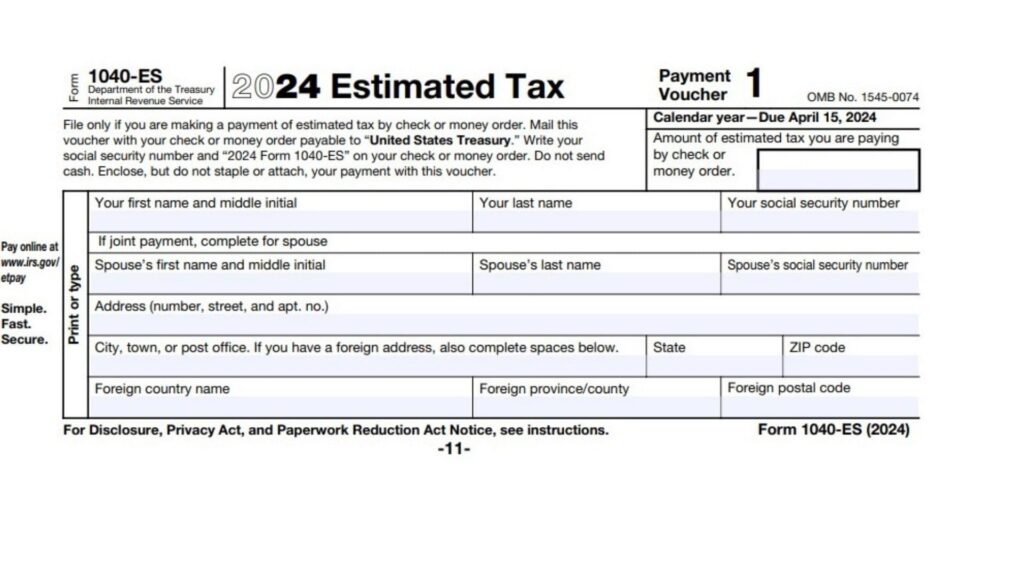 Form 1040-ES Instructions 2024 - 2025