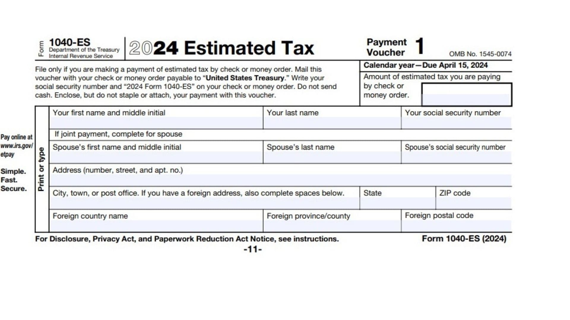 Form 1040-ES