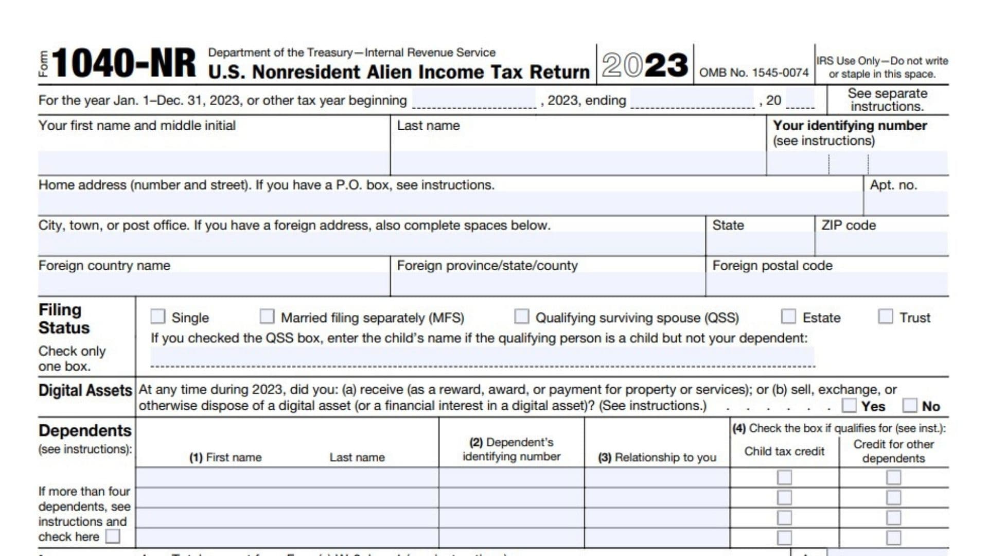 Form 1040-NR