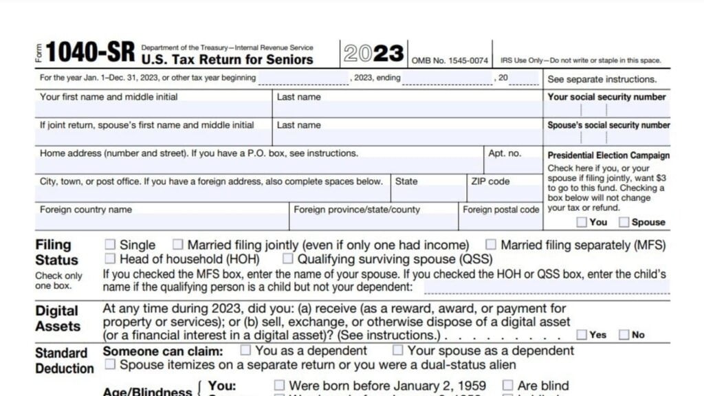 tax form 1040 sr instructions