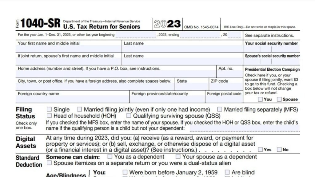 Form 1040 SR Instructions 2024 2025