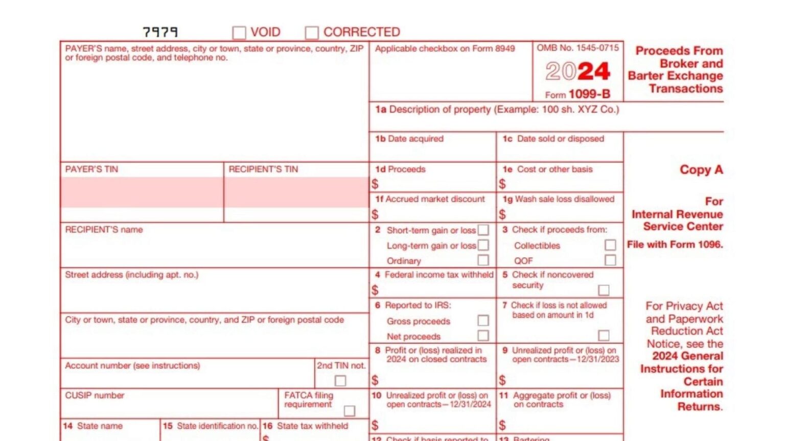 Form 1099-B Instructions 2024 - 2025