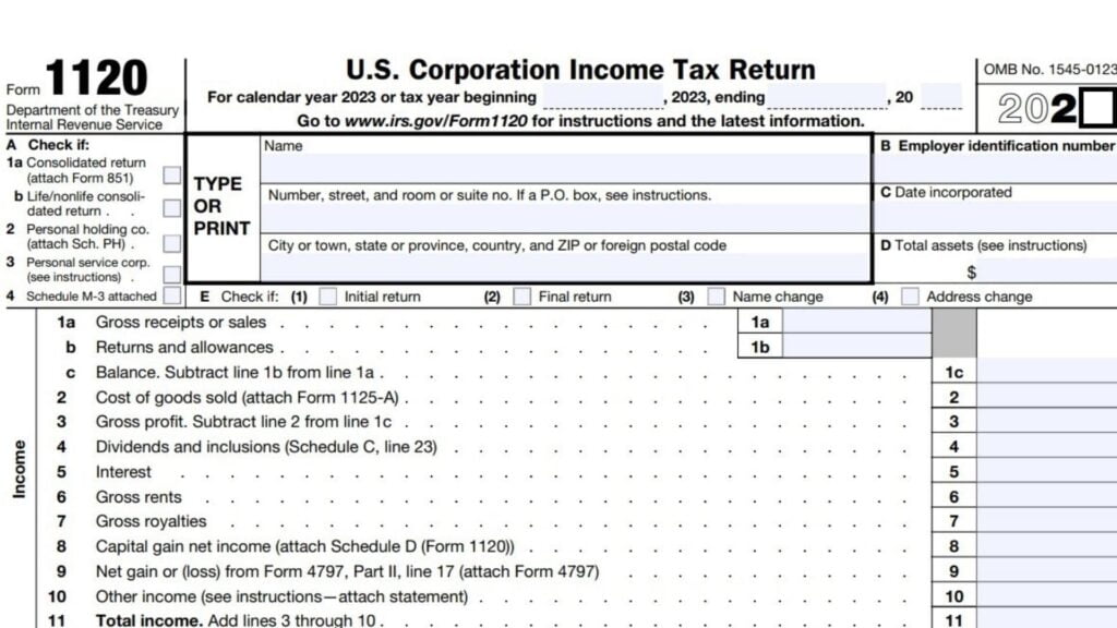 Form 1120 instructions 2024 2025