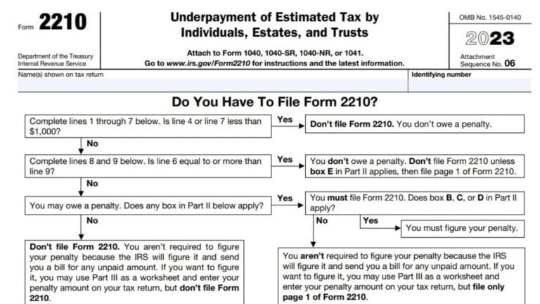 Form 2210 Instructions 2024 2025