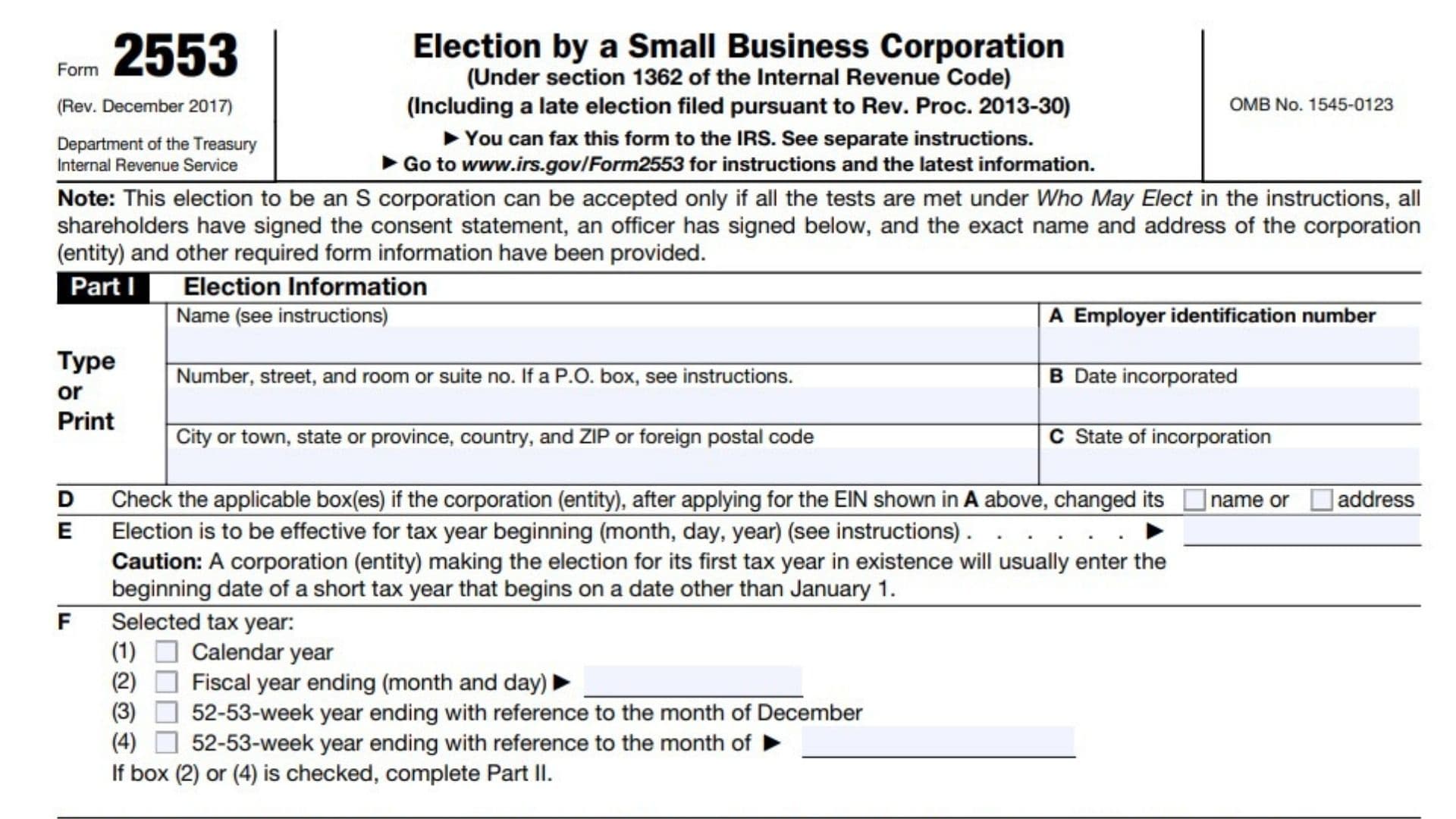 Form 2553