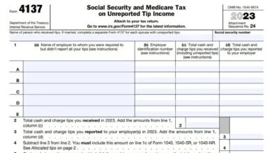 Form 4137 124 Form 4137