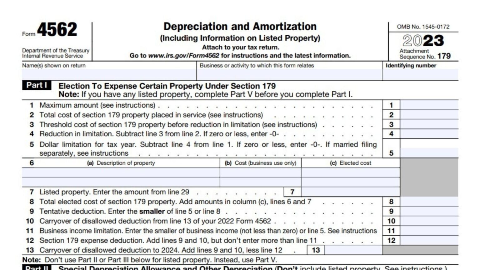 Form 4562 Instructions 2024 - 2025