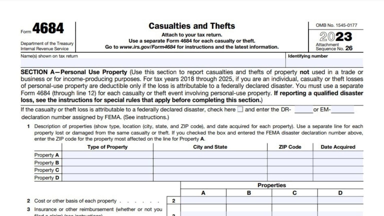 Form 4684 Instructions 2024 - 2025