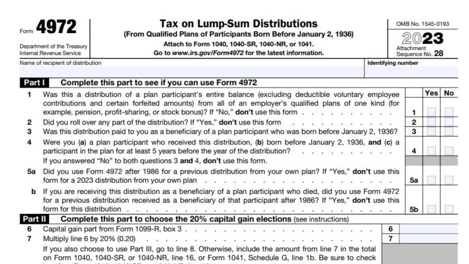 Form 4972 Instructions 2024 - 2025