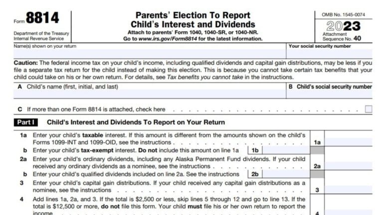 Form 8814 Instructions 2024 - 2025