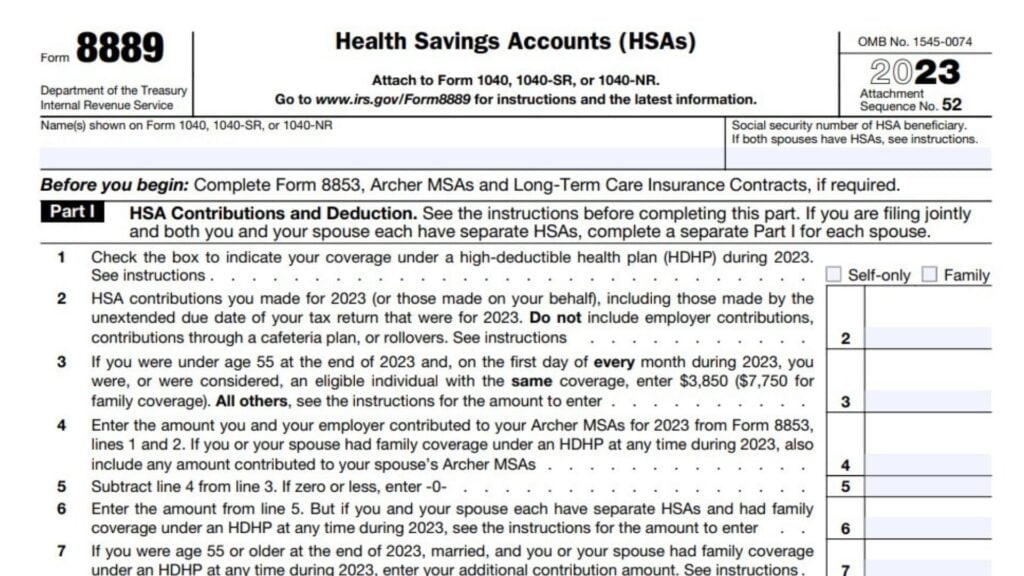 Form 8889 Instructions 2024 2025