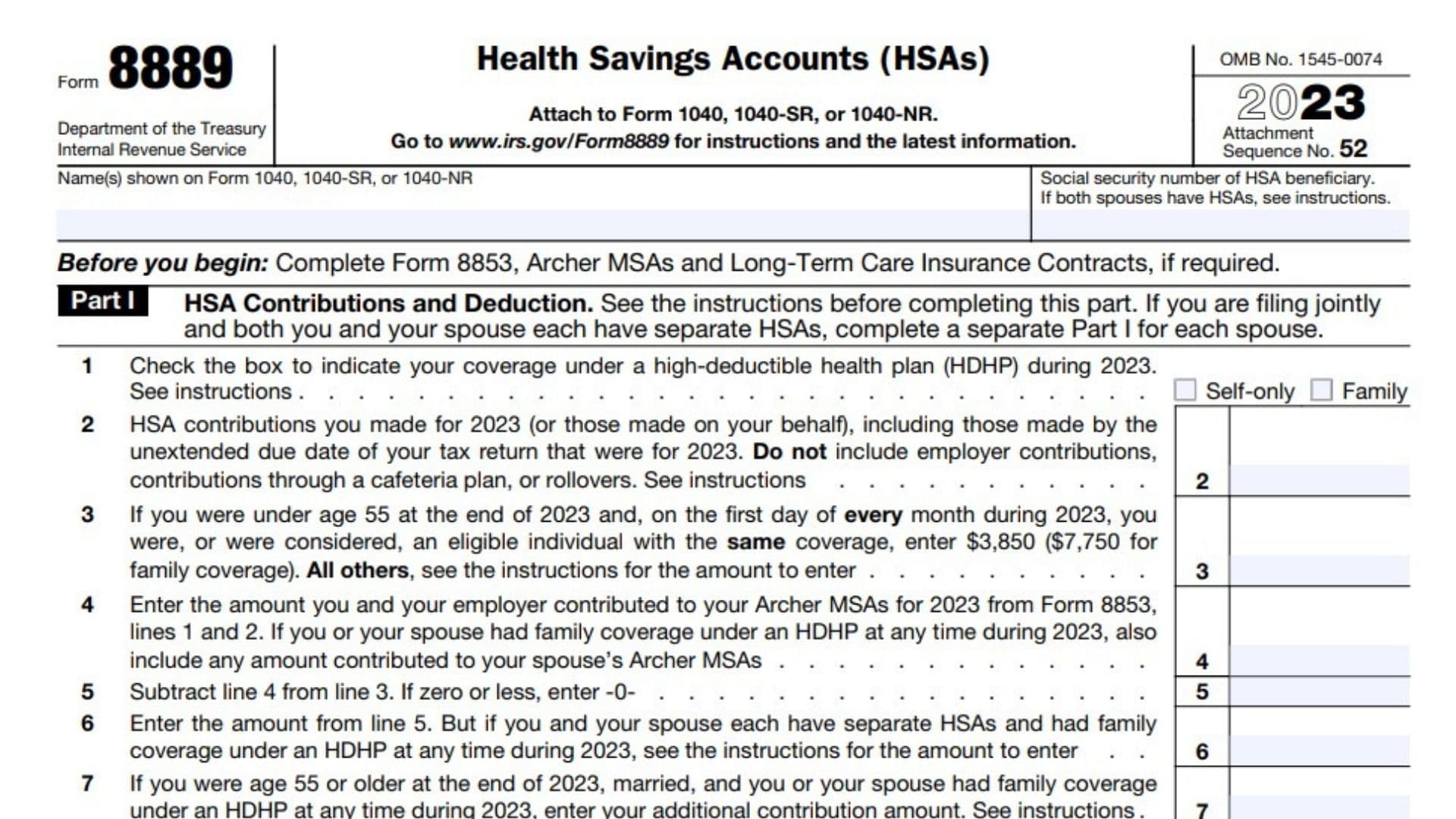Form 8889 Instructions 2024 2025