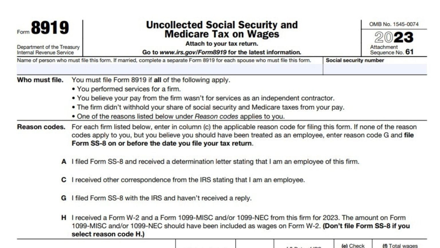 What Is Wages Form 8919 What Is Wages Form 8919