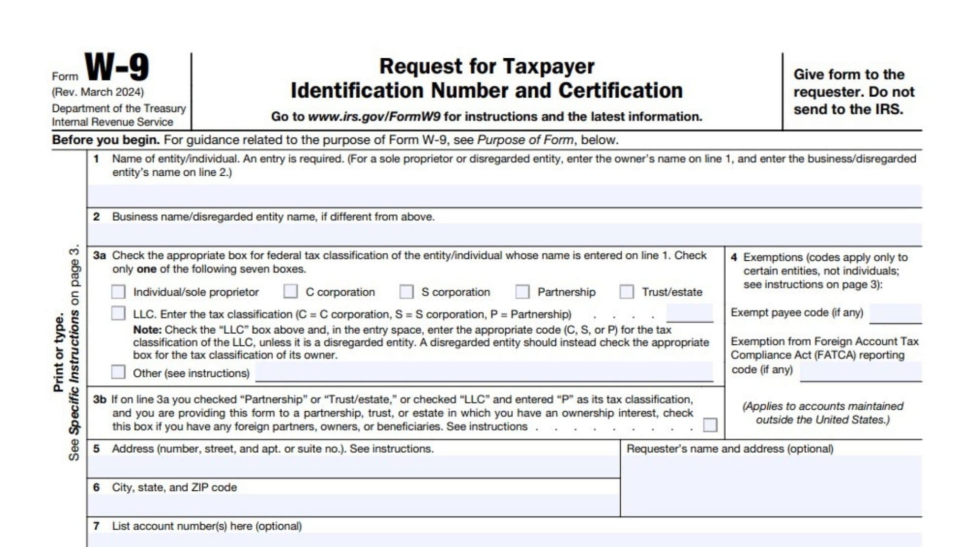 Form W 9 Instructions 2025 2026
