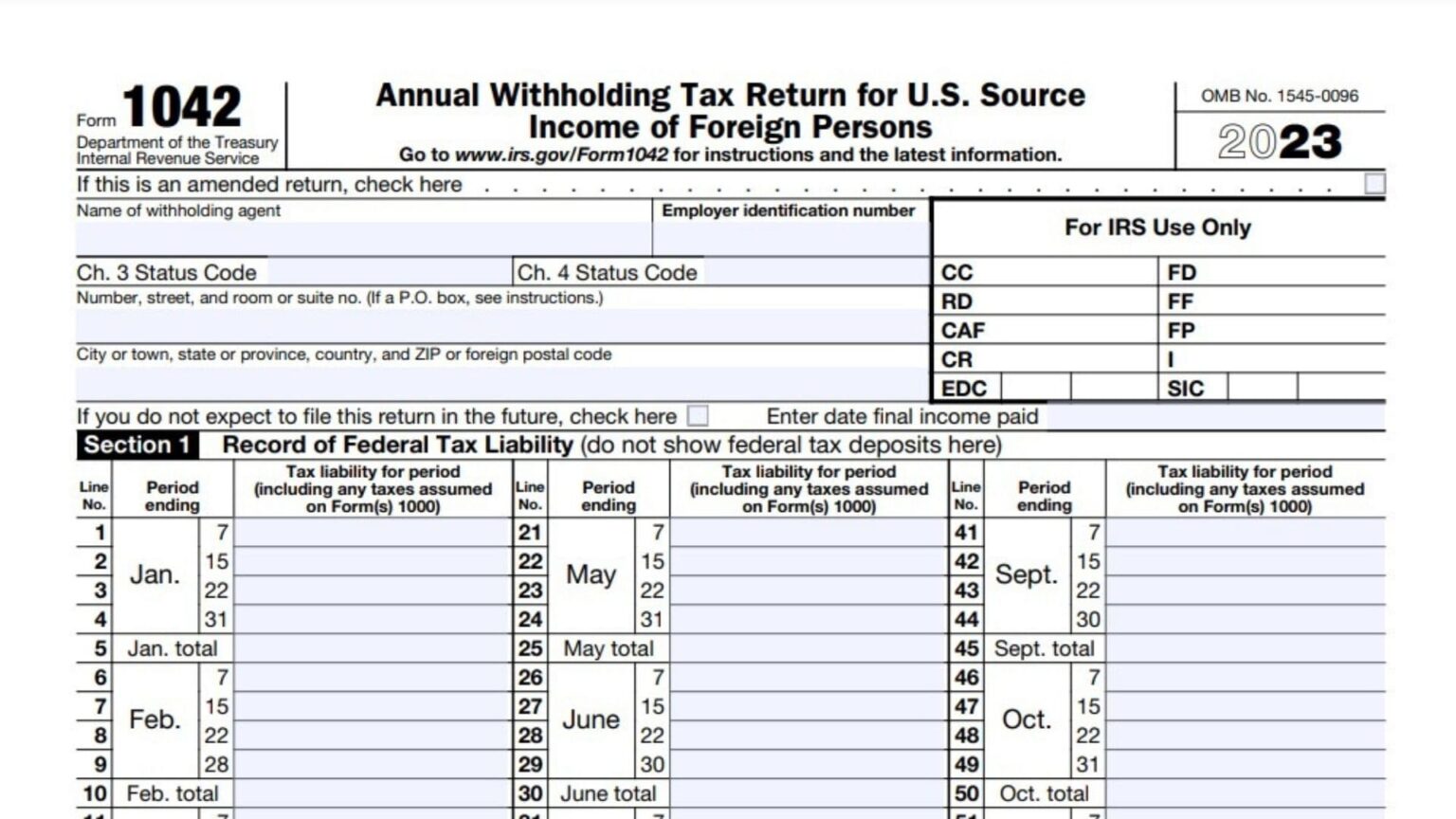 Form 1042 Instructions 2024 2025