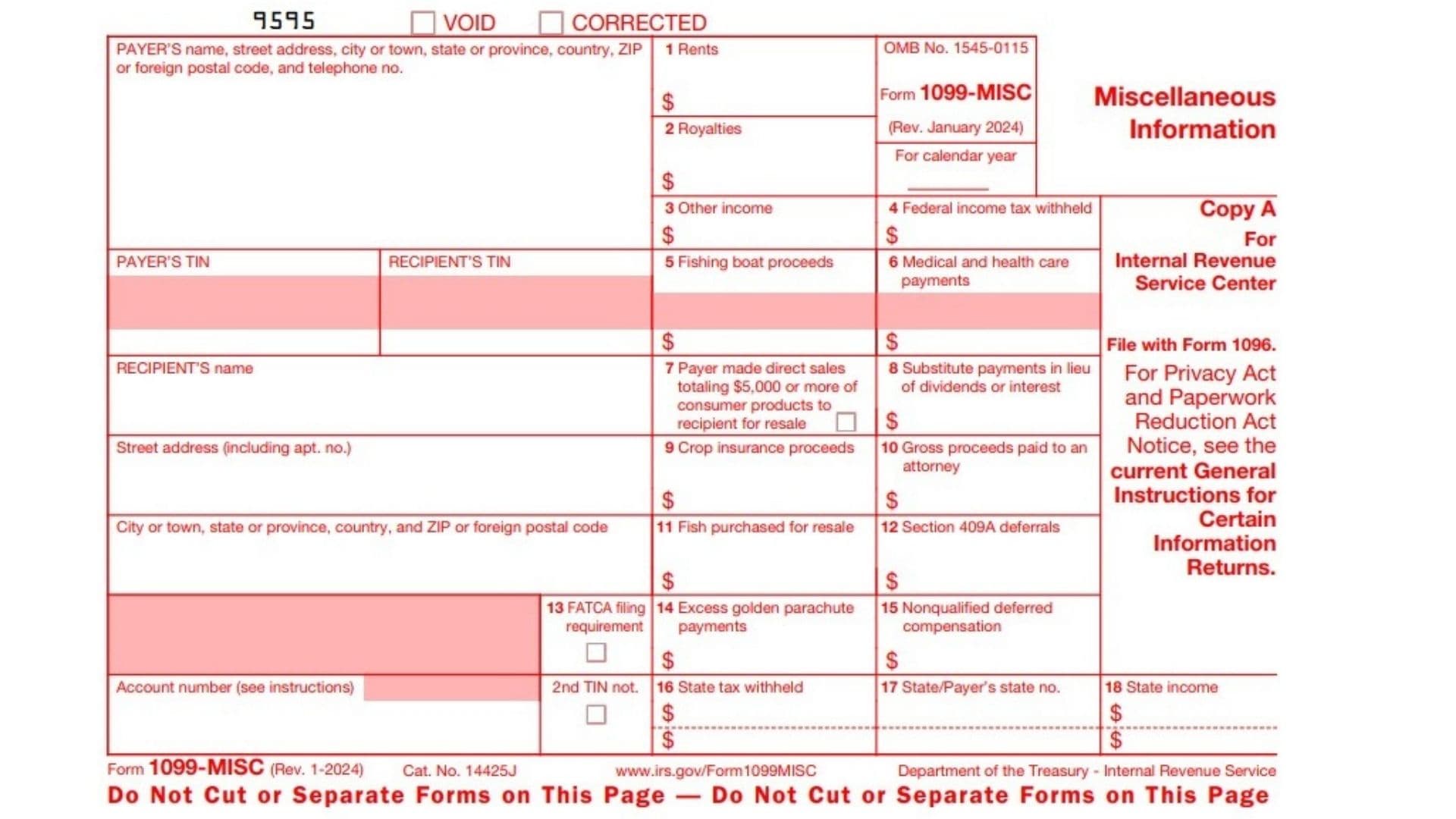 Form 1099 MISC Instructions 2025 2026 Form 1099 MISC Instructions 2025 2026