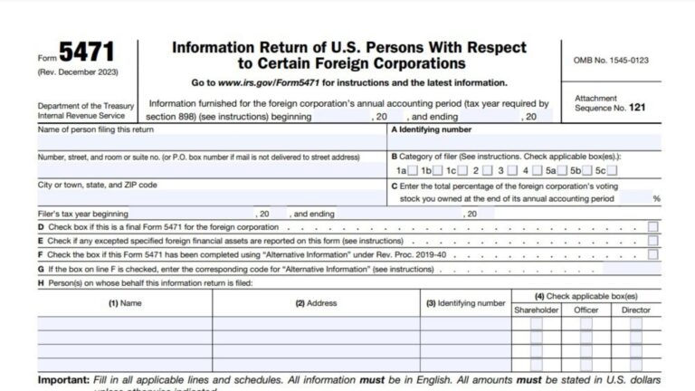 Form 5471 Instructions 2024 - 2025