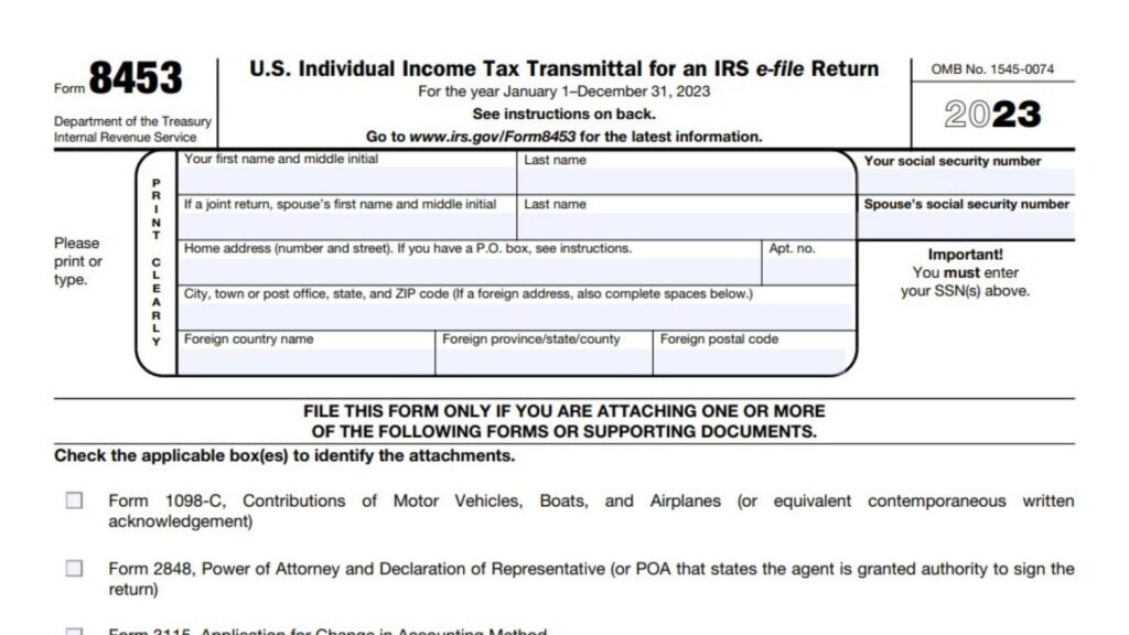 Form 8453 Instructions 2024 - 2025