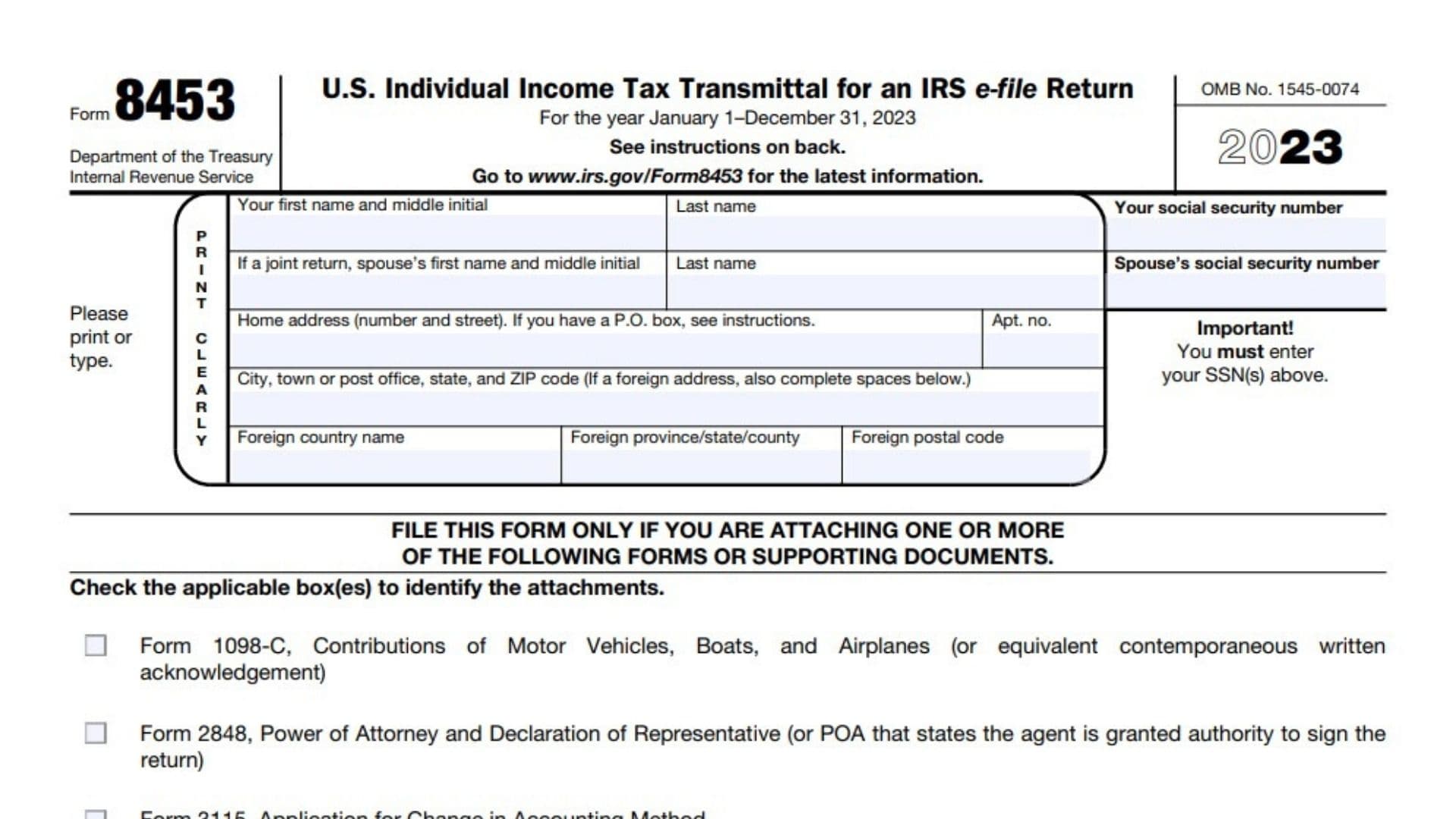 Form 8453