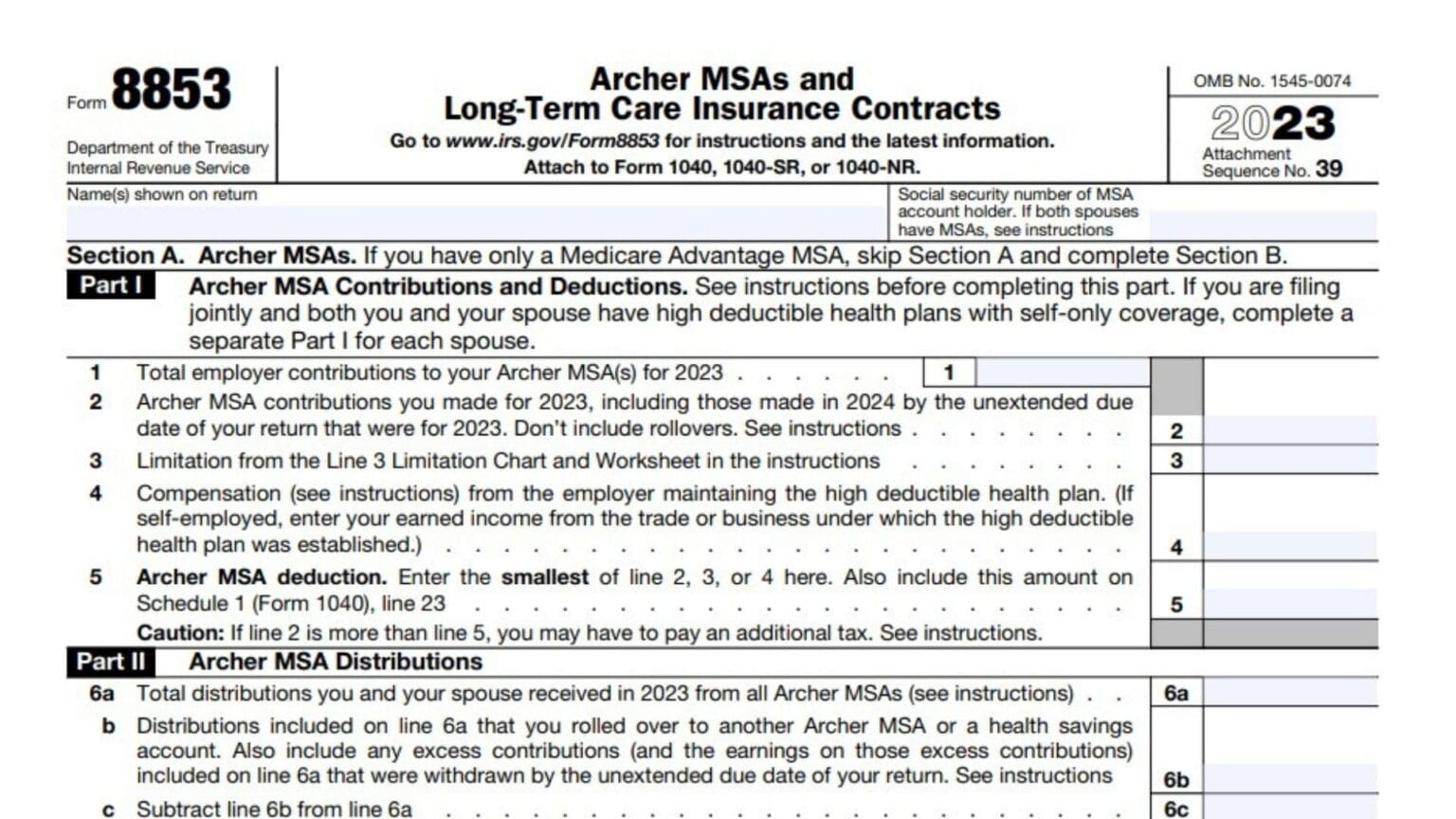 Form 8853 Instructions 2024 - 2025