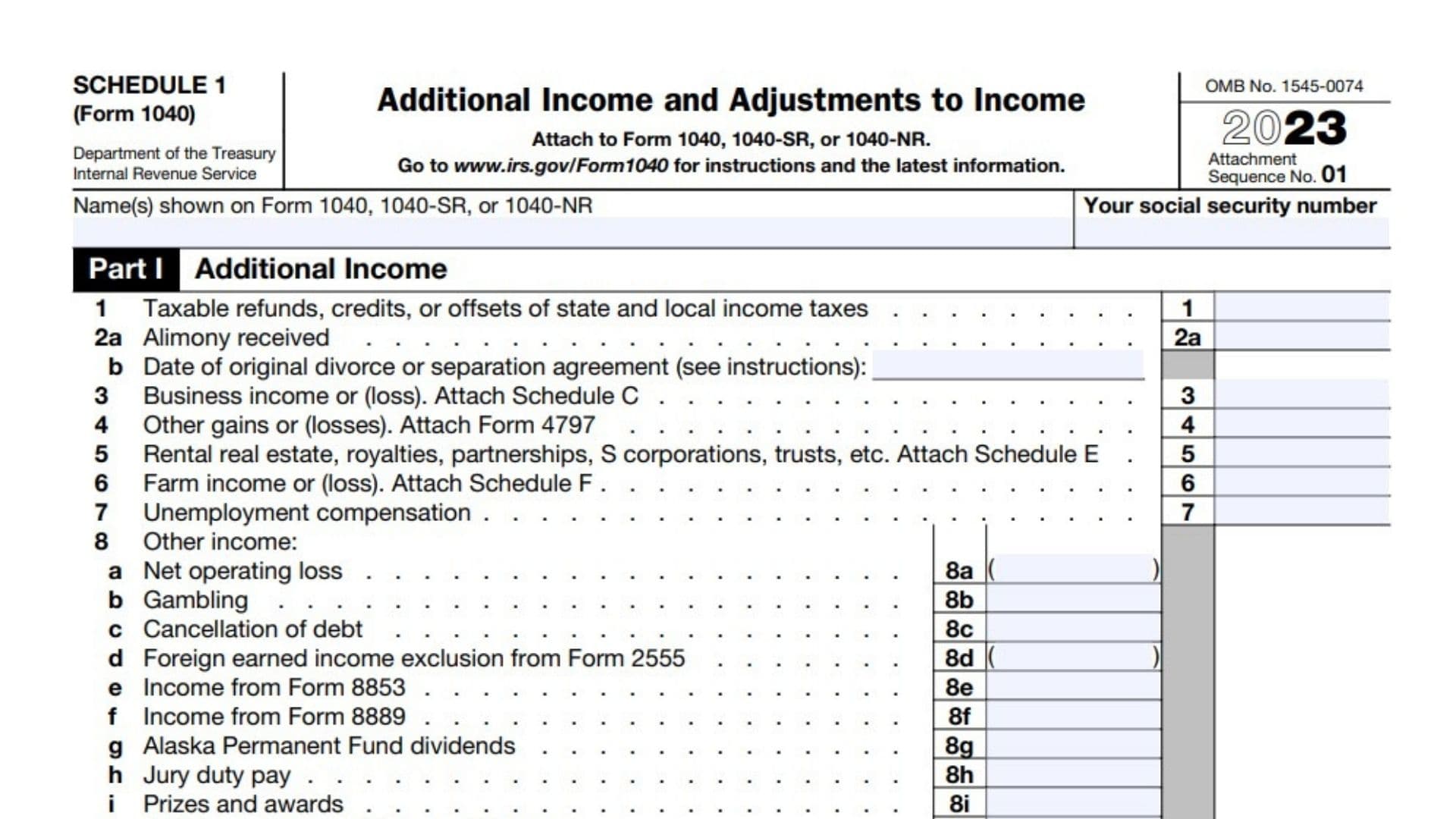 Schedule 1 (Form 1040) Instructions 2024 - 2025