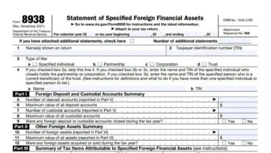 Form 8938 254 Form 8938
