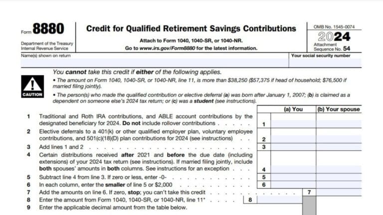 Form 8880 Instructions 2024 - 2025