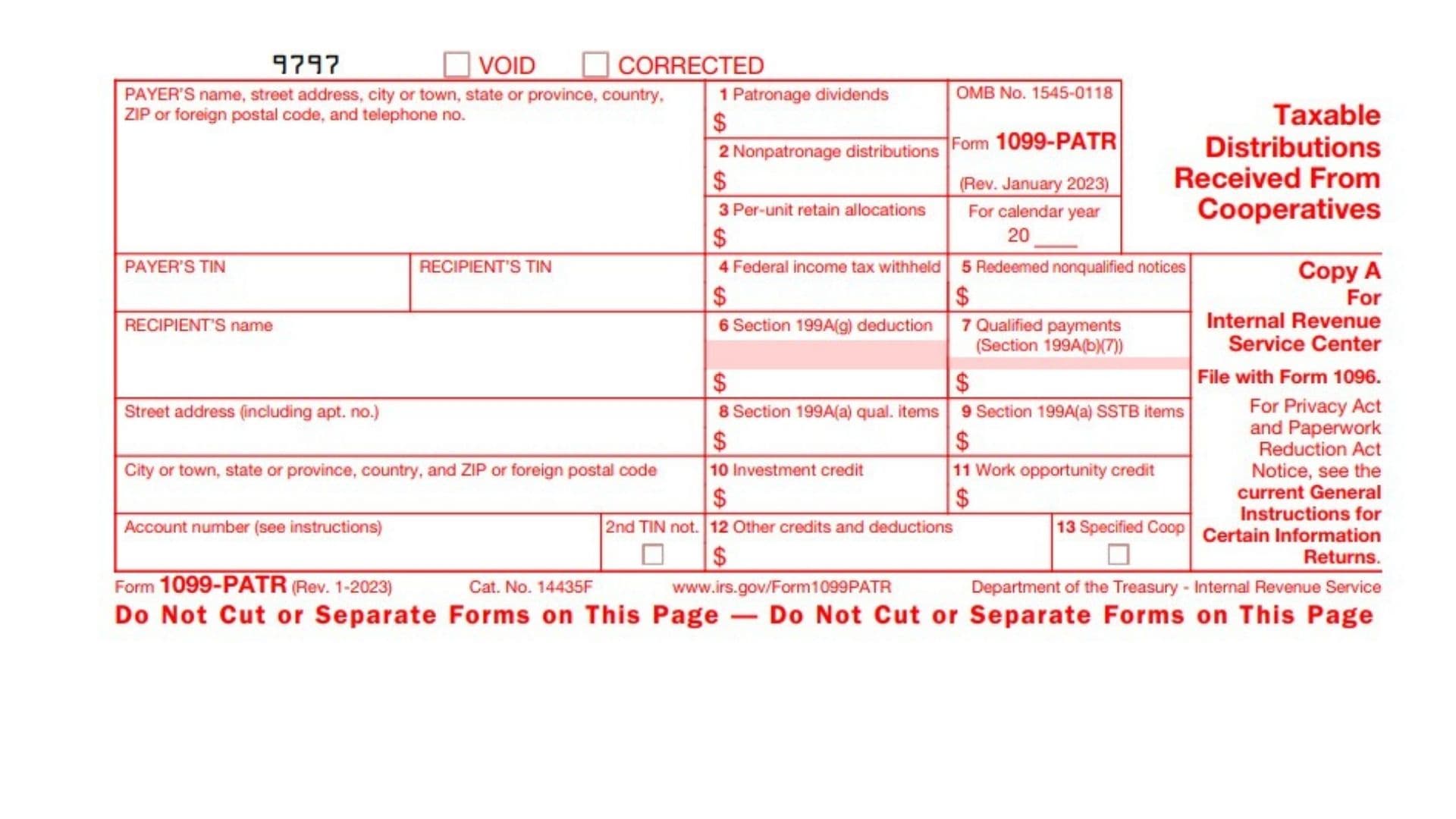 Form 1099-PATR 1 Form 1099-PATR