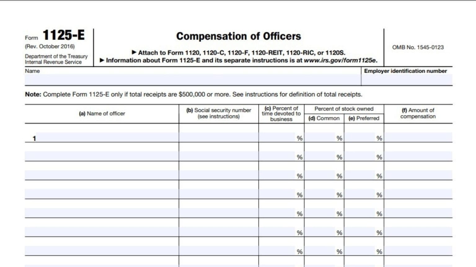 tax form 1125 e