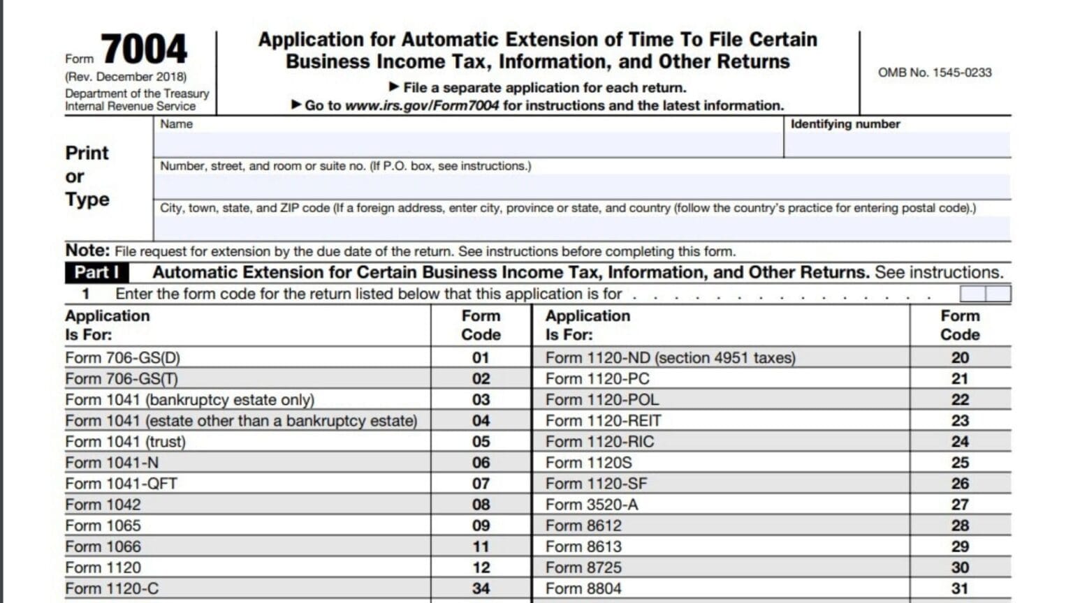 Form 7004 instructions 2024 2025
