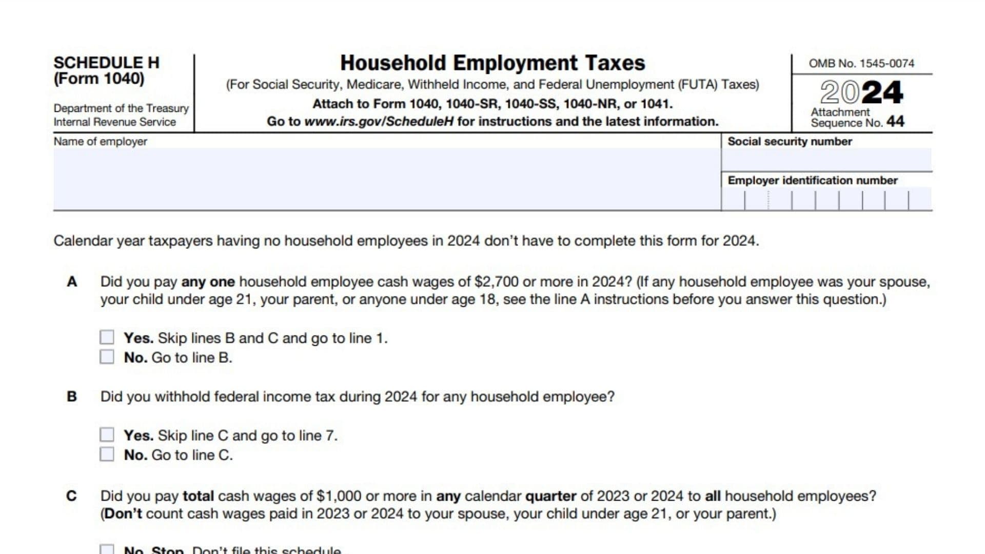 Schedule H (Form 1040) 1 Schedule H (Form 1040)