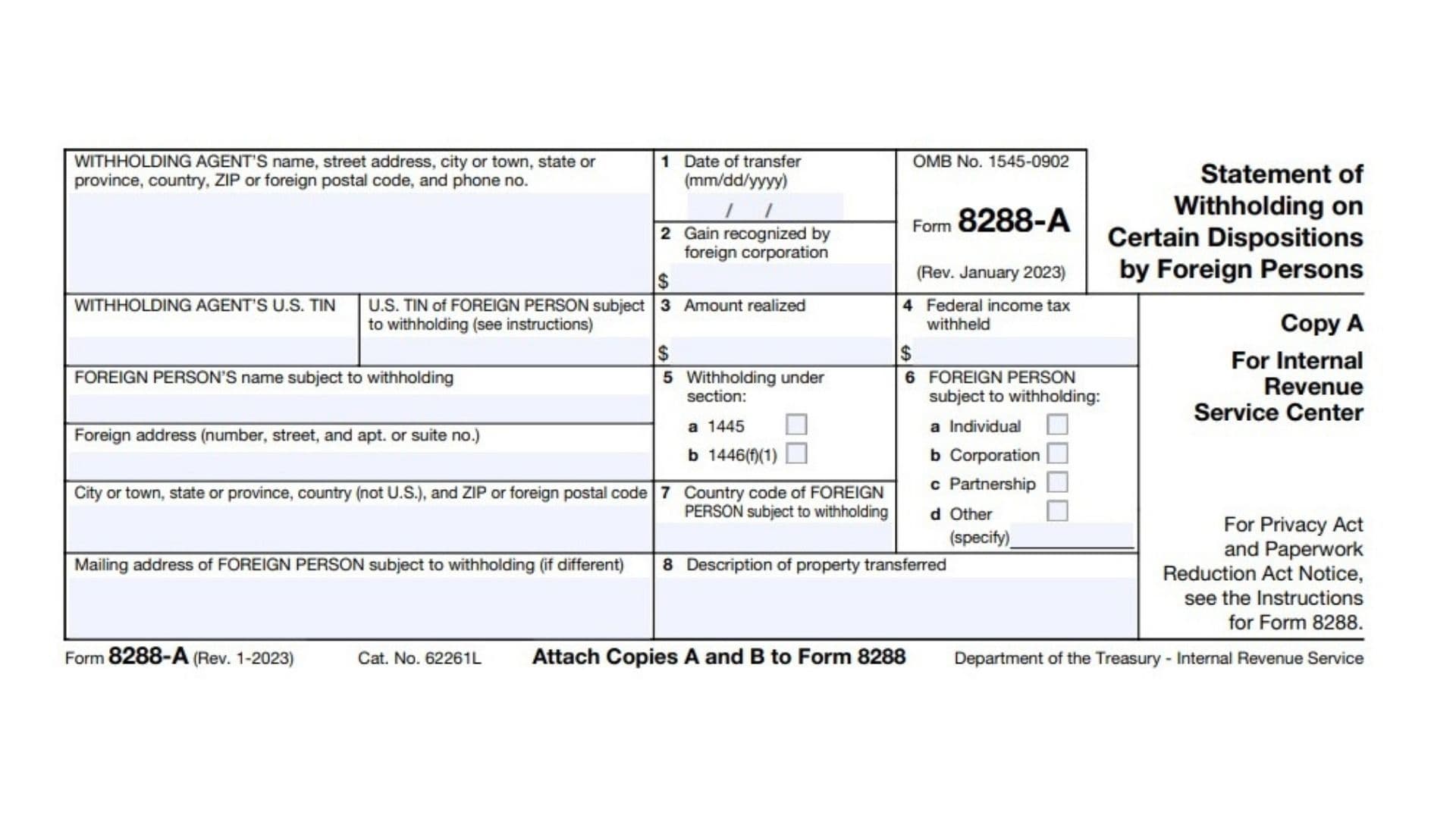 Form 8288-A 1 Form 8288-A