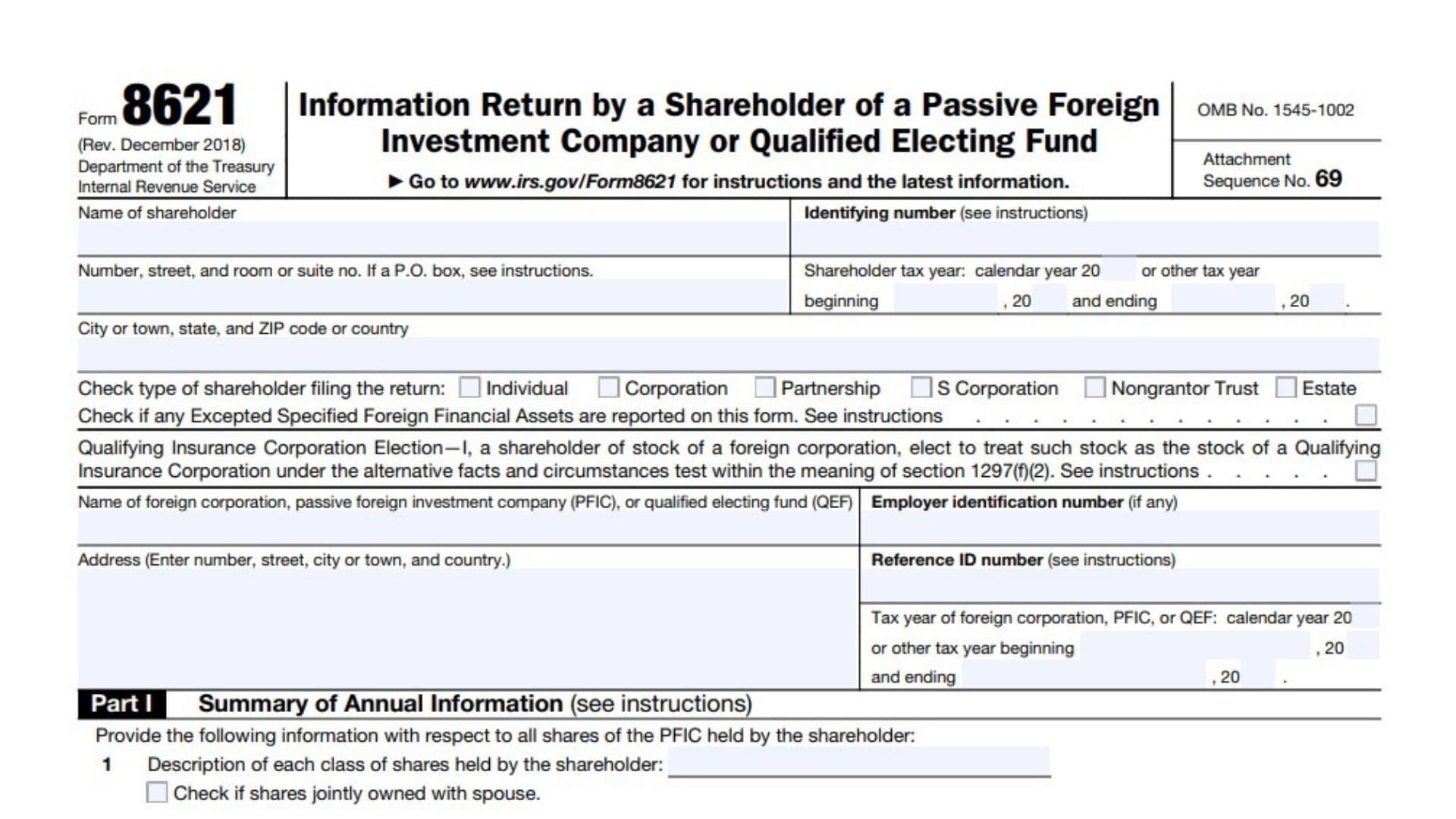 Form 8621 1 Form 8621