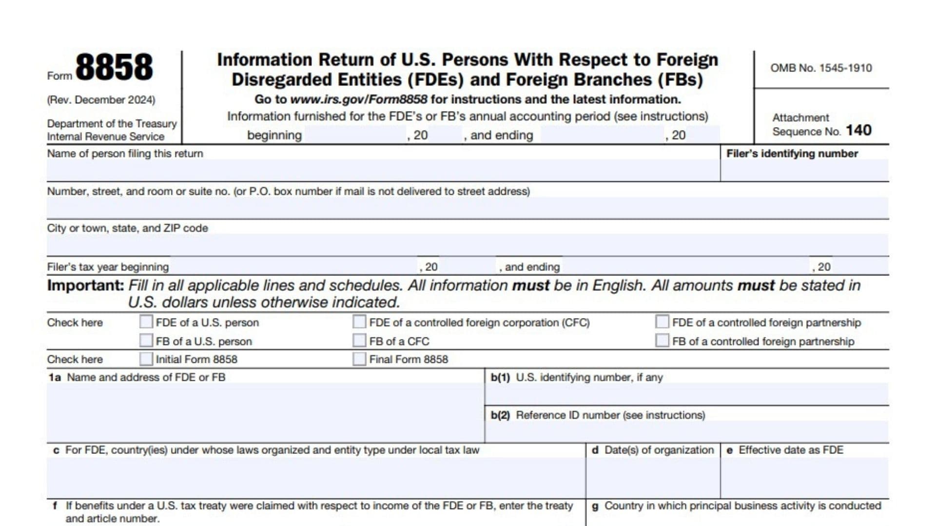 Form 8858 1 Form 8858