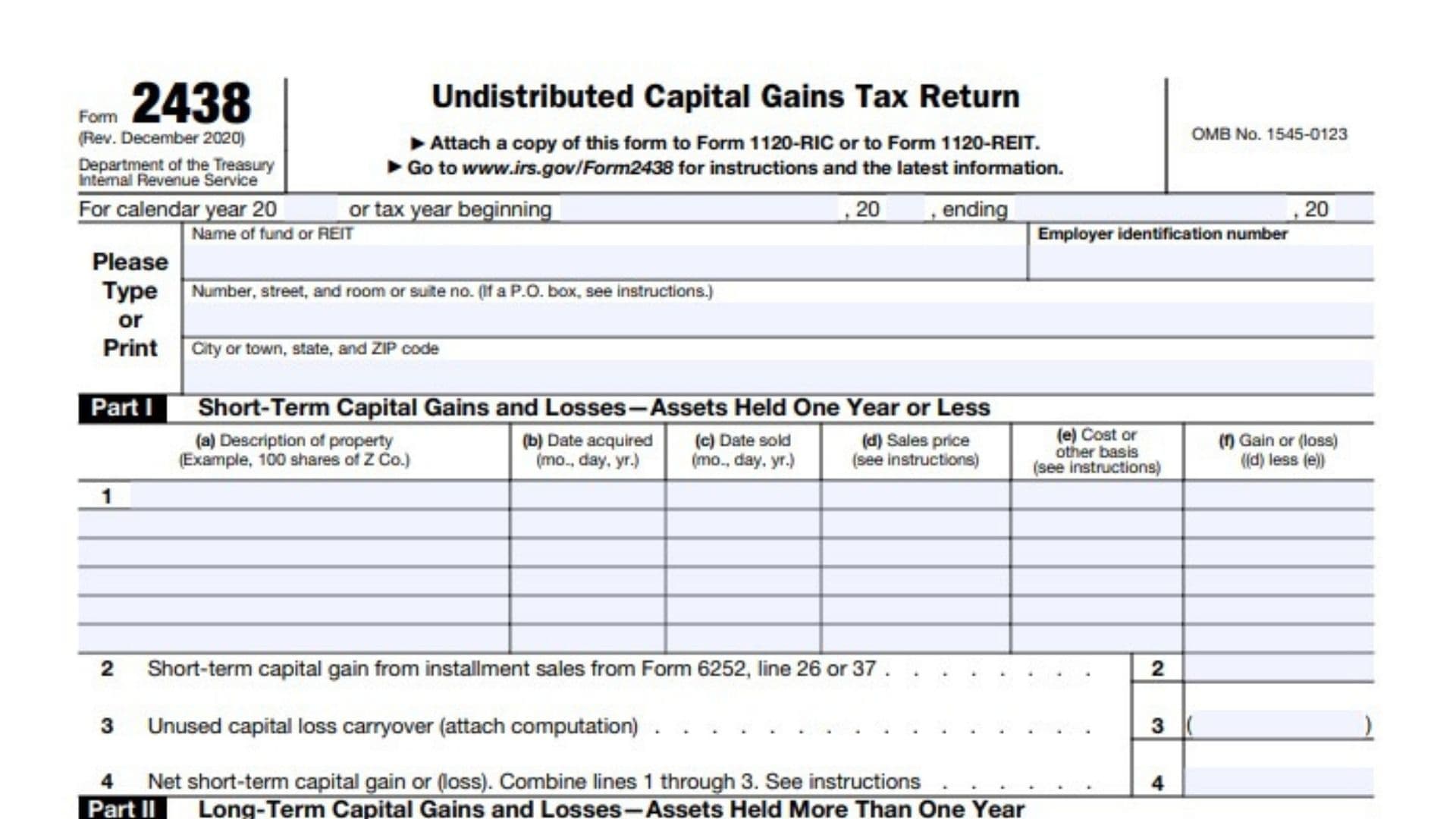 Form 2438 1 Form 2438