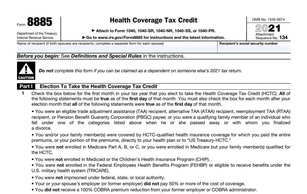 Form 8885 1 Form 8885