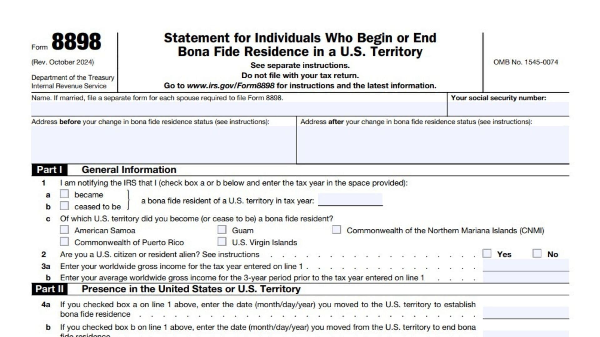 Form 8898 1 Form 8898