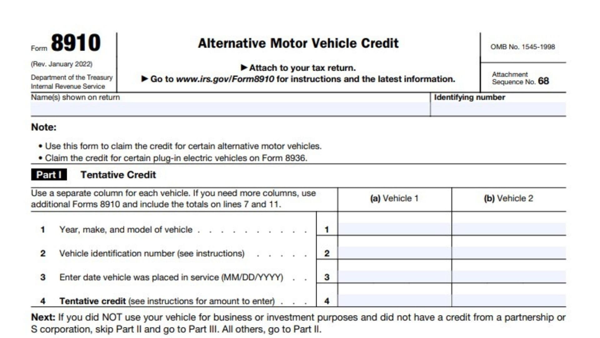 Form 8910 1 Form 8910