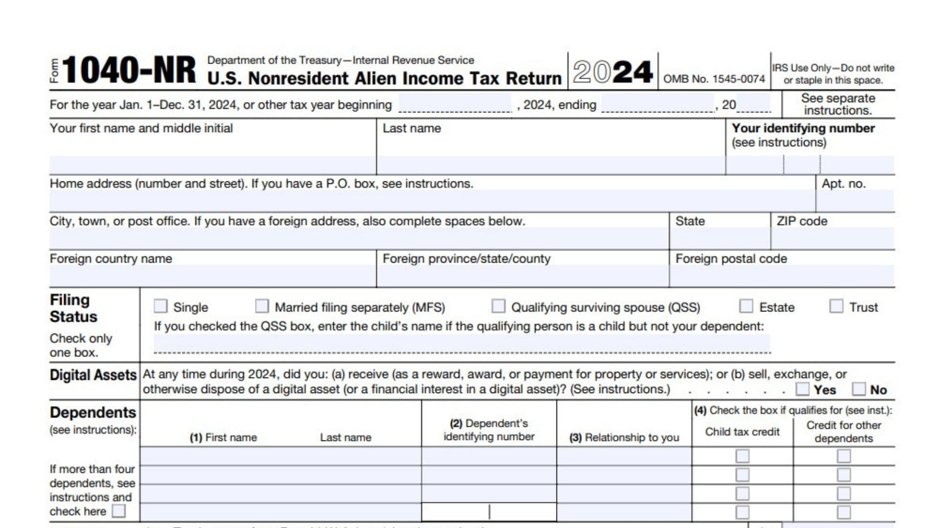 Form 1040-NR 1 Form 1040-NR