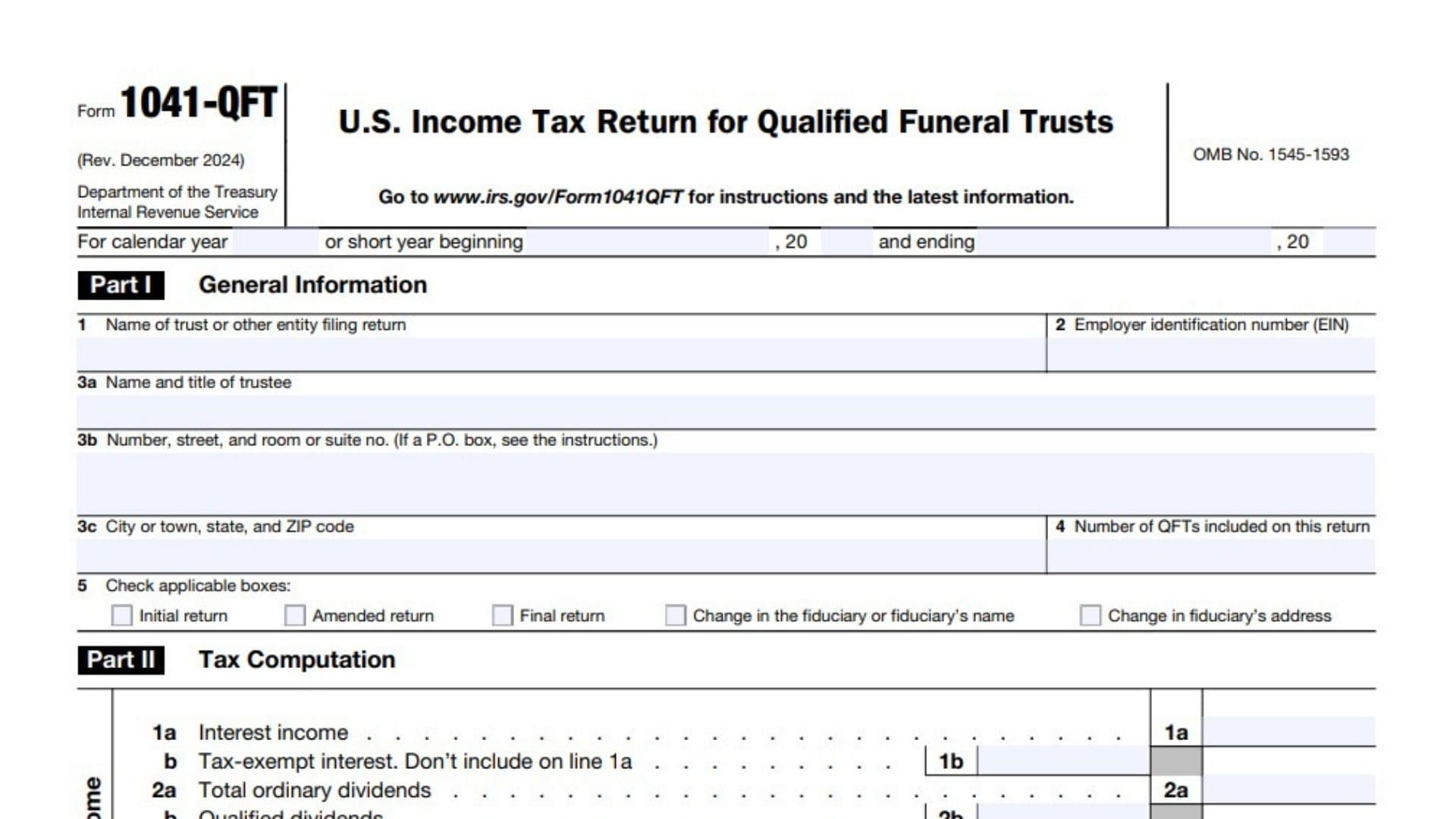 Form 1041-QFT 1 Form 1041-QFT