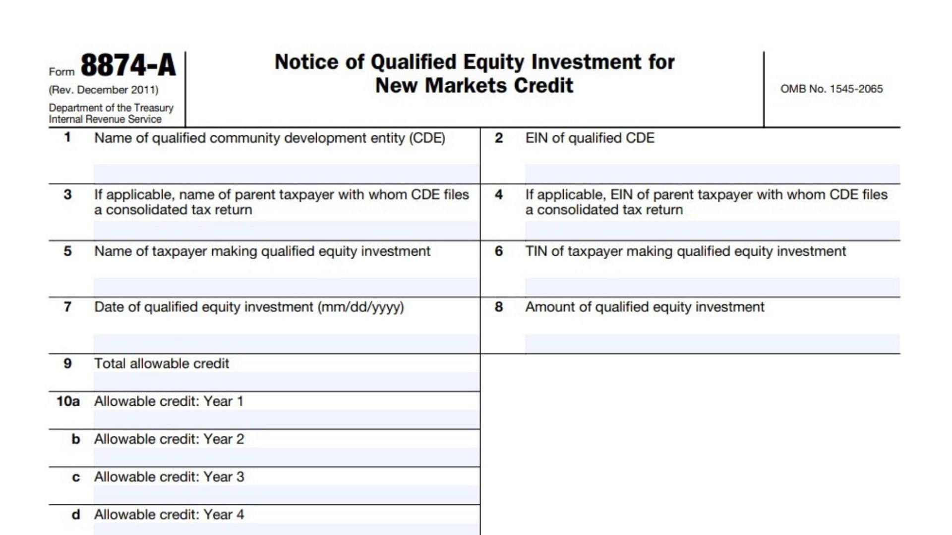 Form 8874-A 1 Form 8874-A