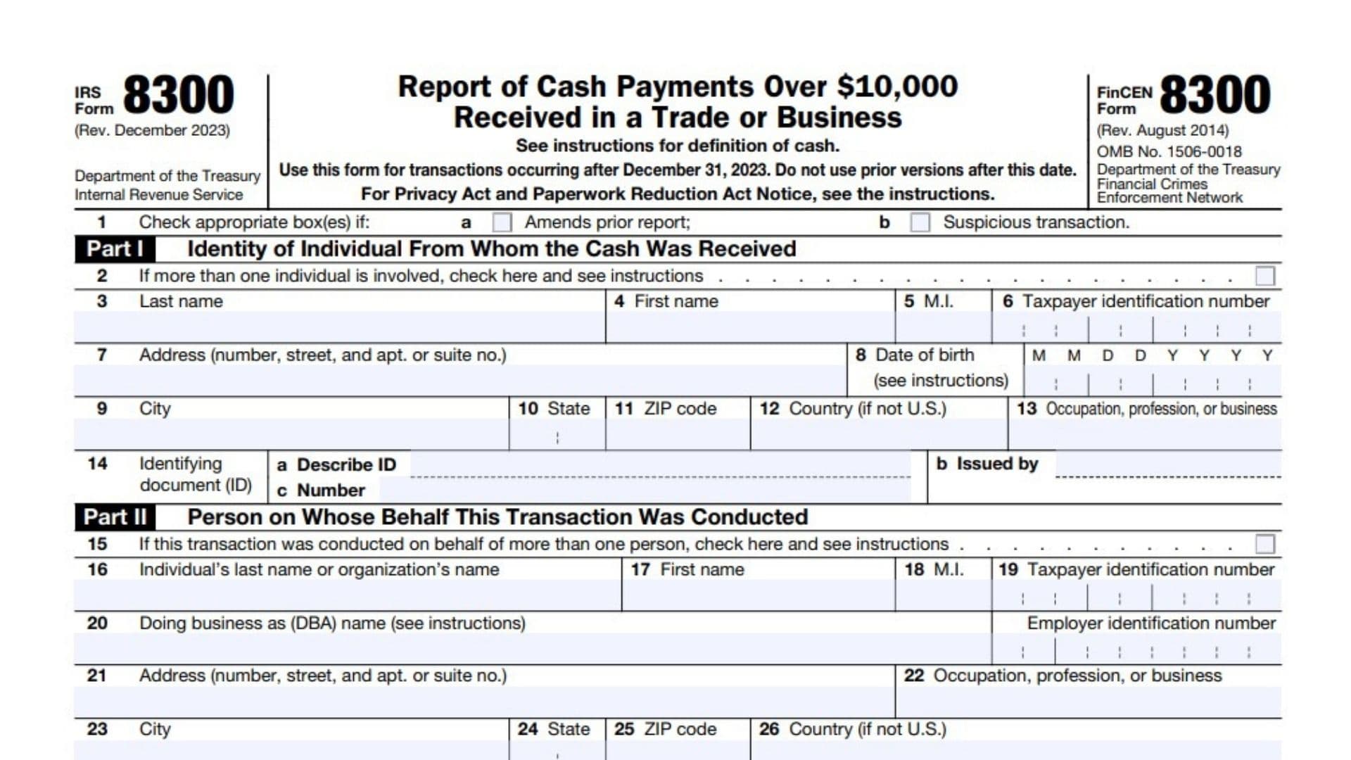 Form 8300 1 Form 8300