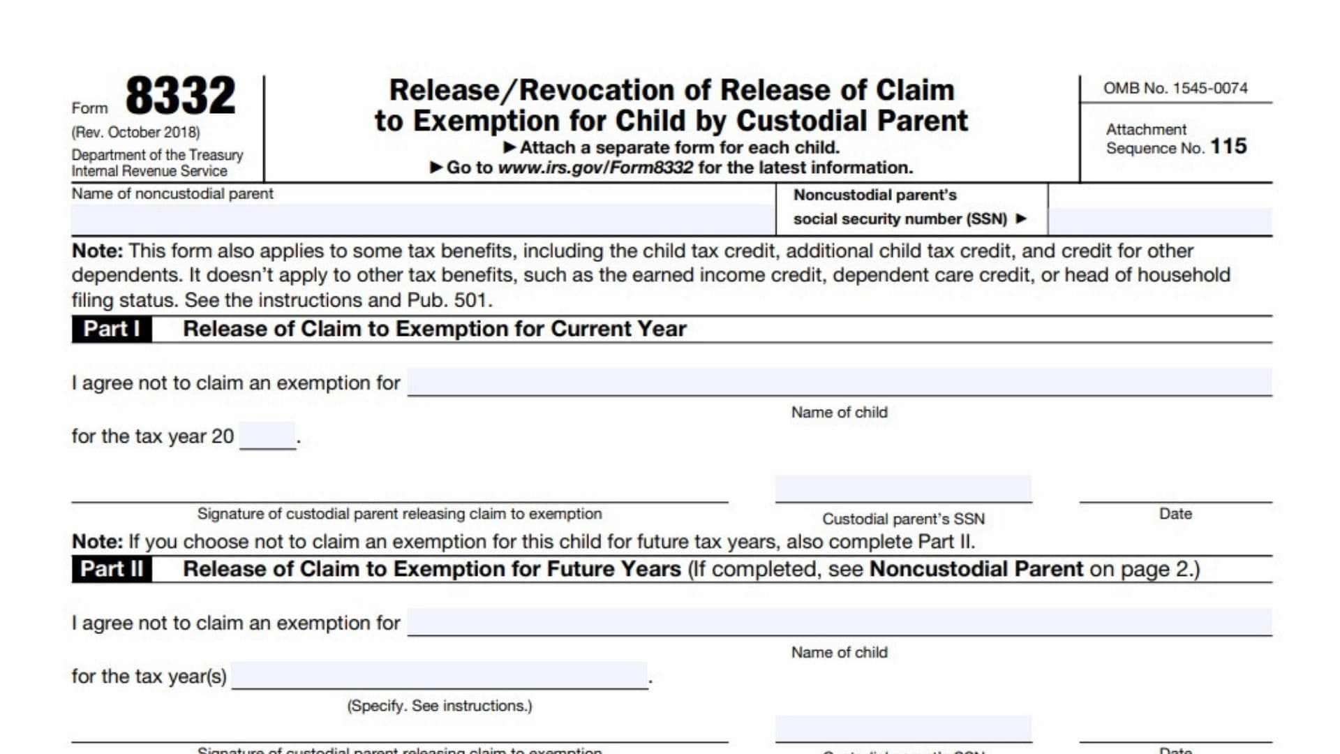 Form 8332 1 Form 8332