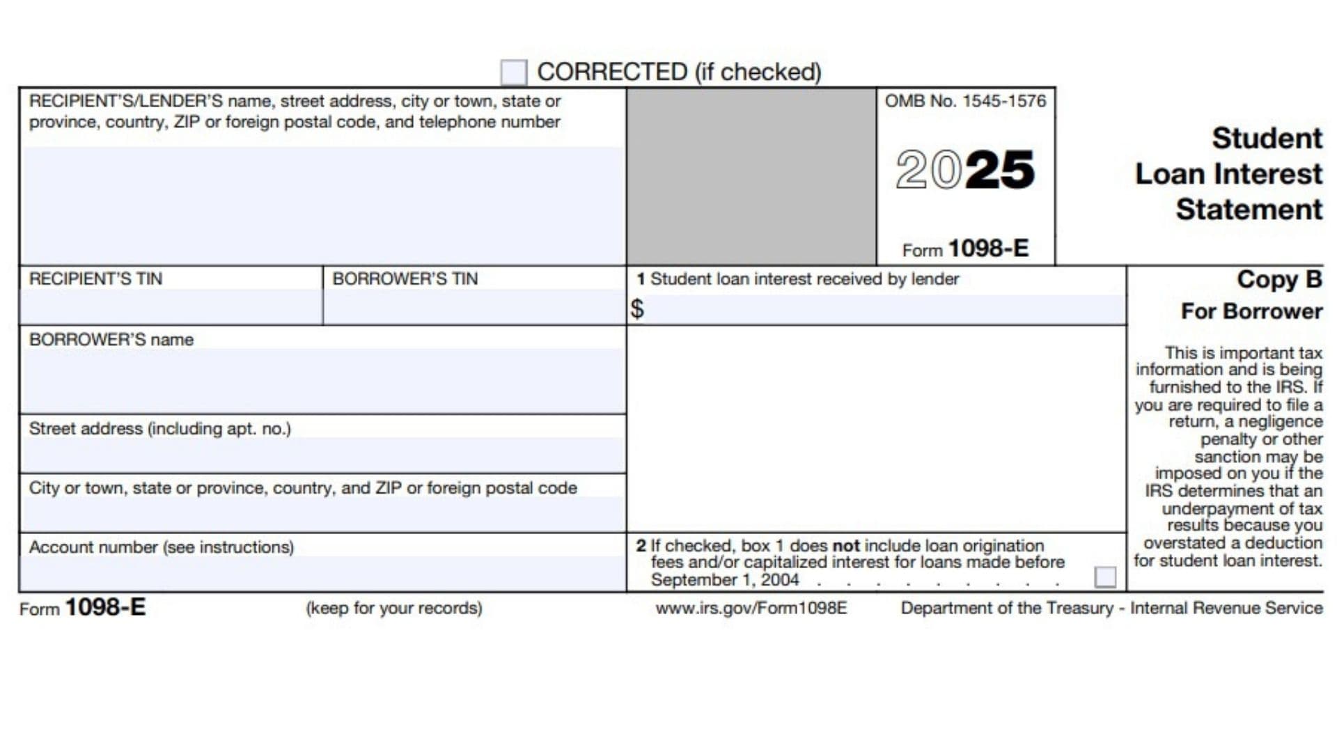 Form 1098-E 1 Form 1098-E