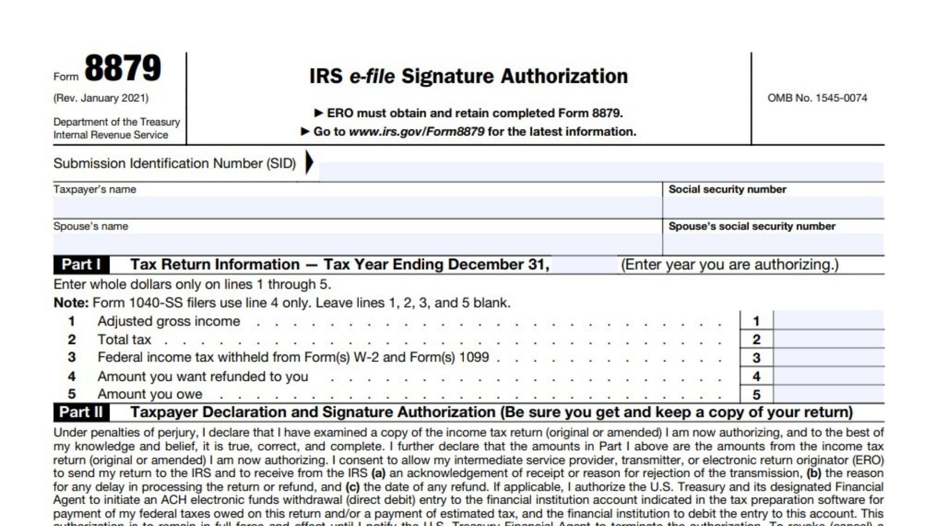 Form 8879 1 Form 8879