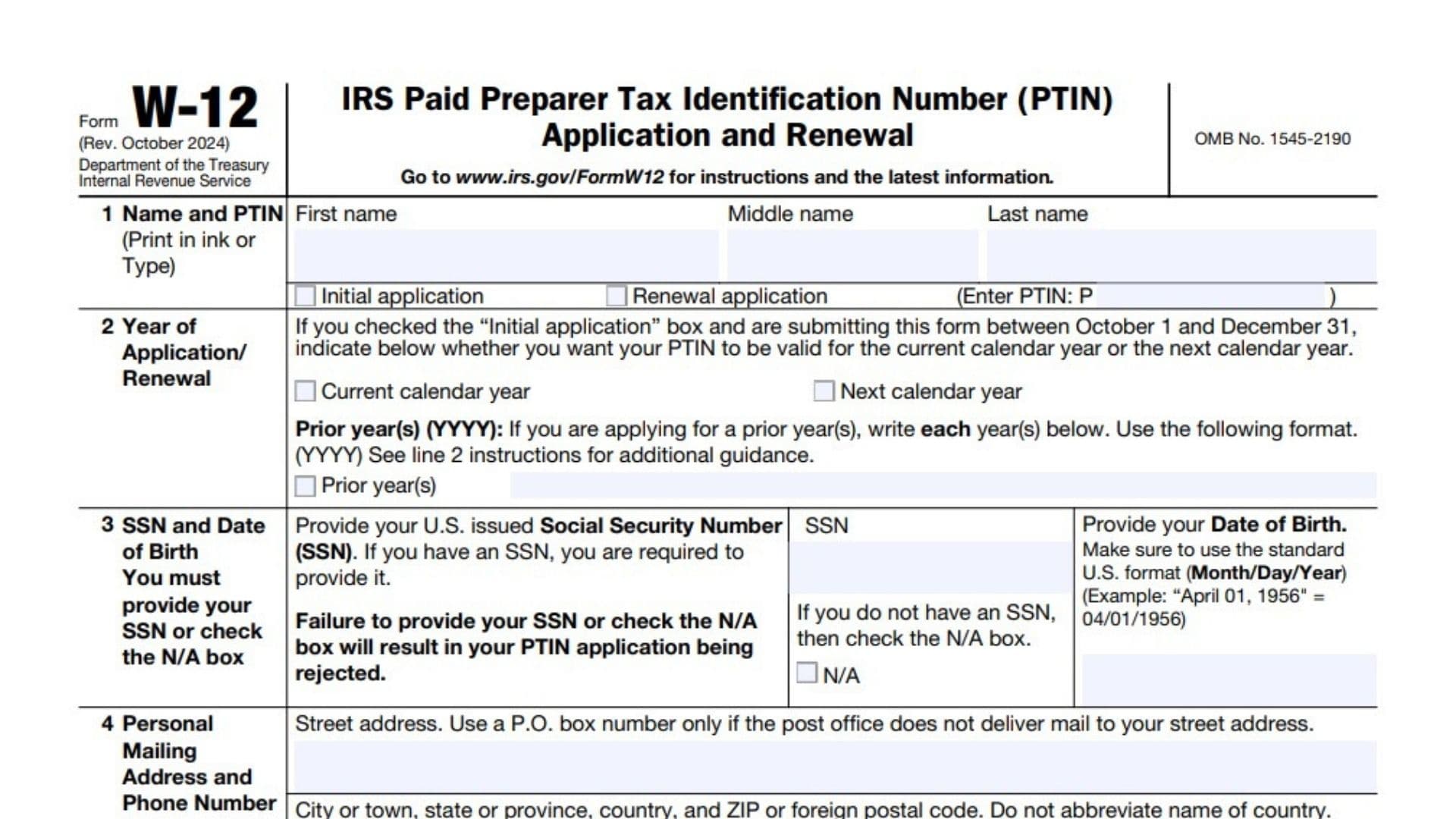 Form W-12 1 Form W-12
