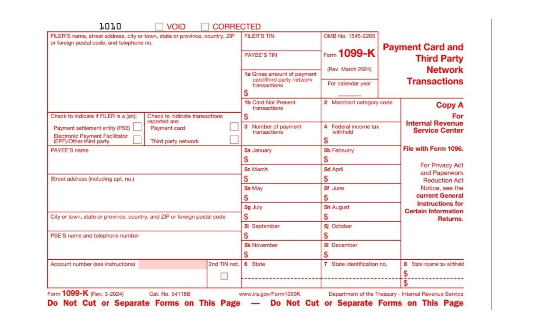 Form 1099-K 1 Form 1099-K