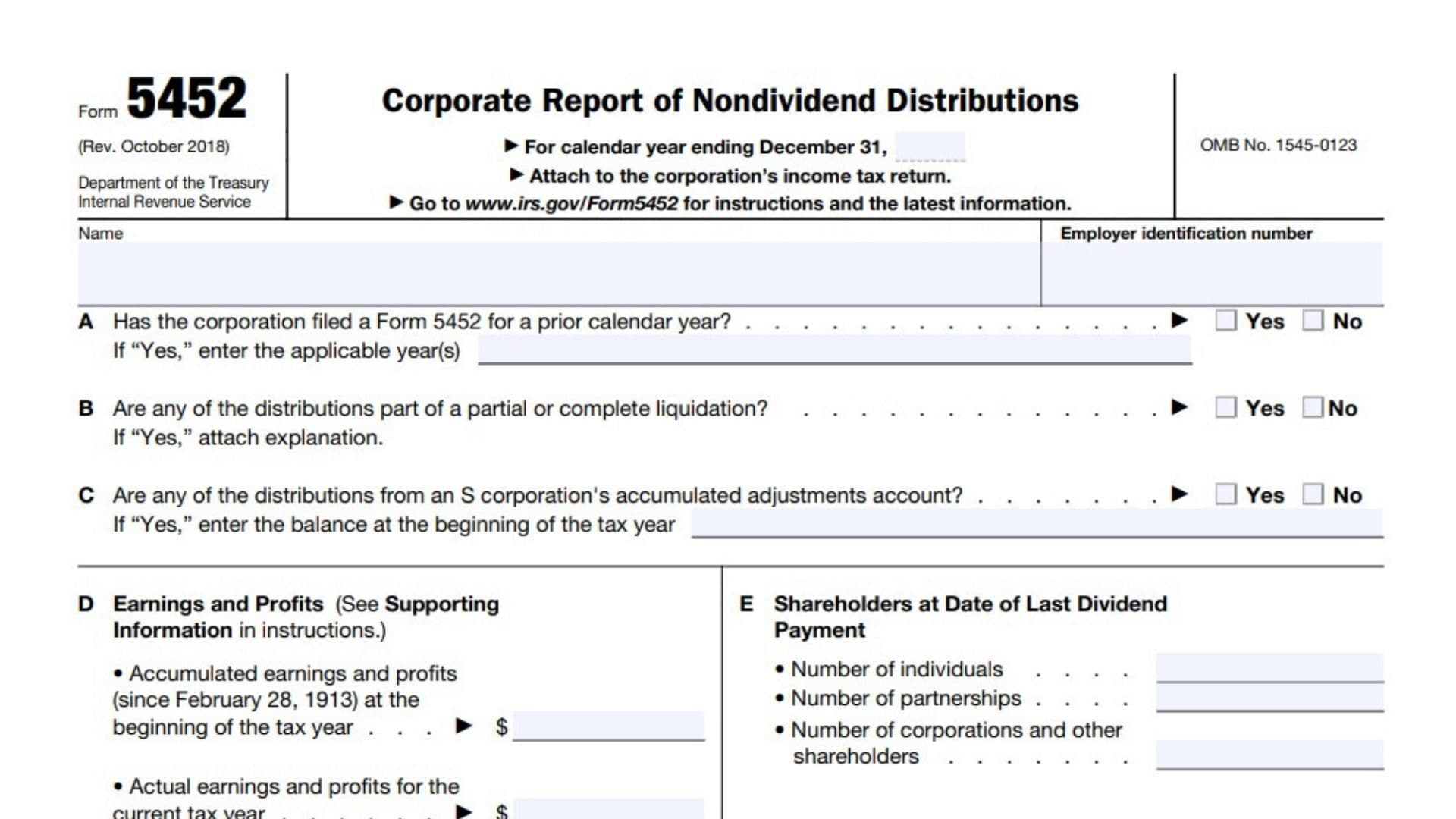 Form 5452 1 Form 5452