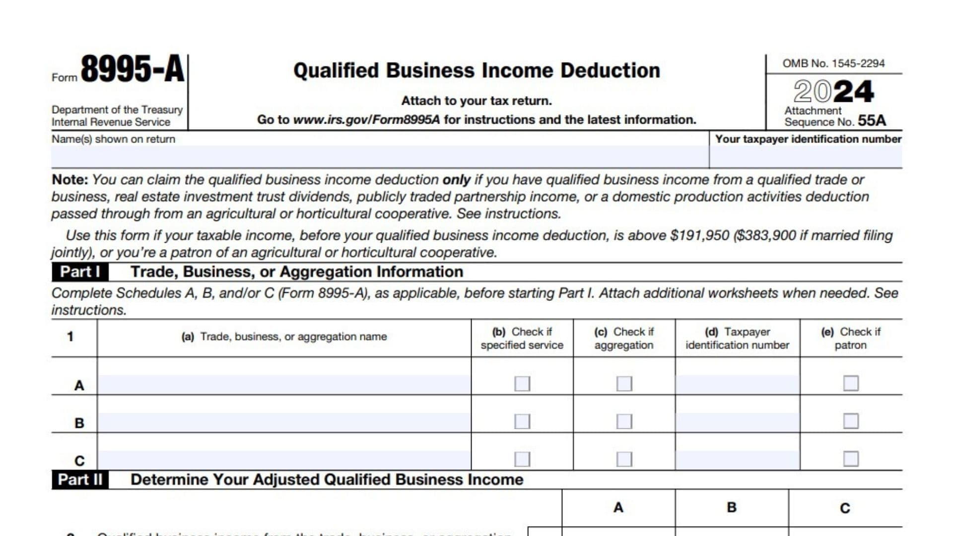 Form 8995-A 1 Form 8995-A