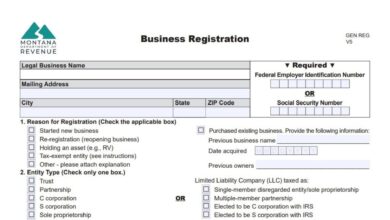 Montana Form GEN REG